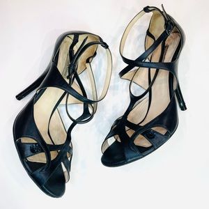 Bottega Veneta Black T Strap Heels, Made in Italy, Sz 8.5
